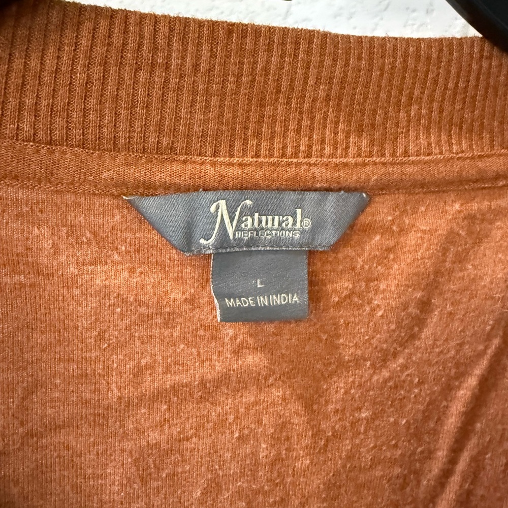 Natural Reflections Rust V-Neck Top - Picture 2 of 3